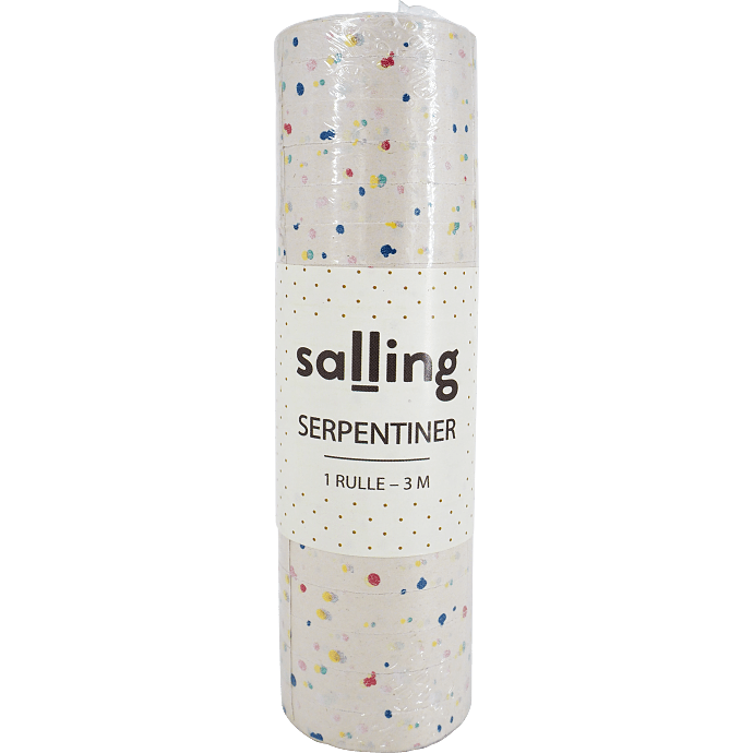 Salling serpentiner L: 3 meter - Hvid