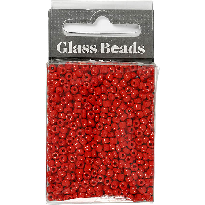 Rocaiperler mørkrød 25g hulstr 0,6-1,0mm