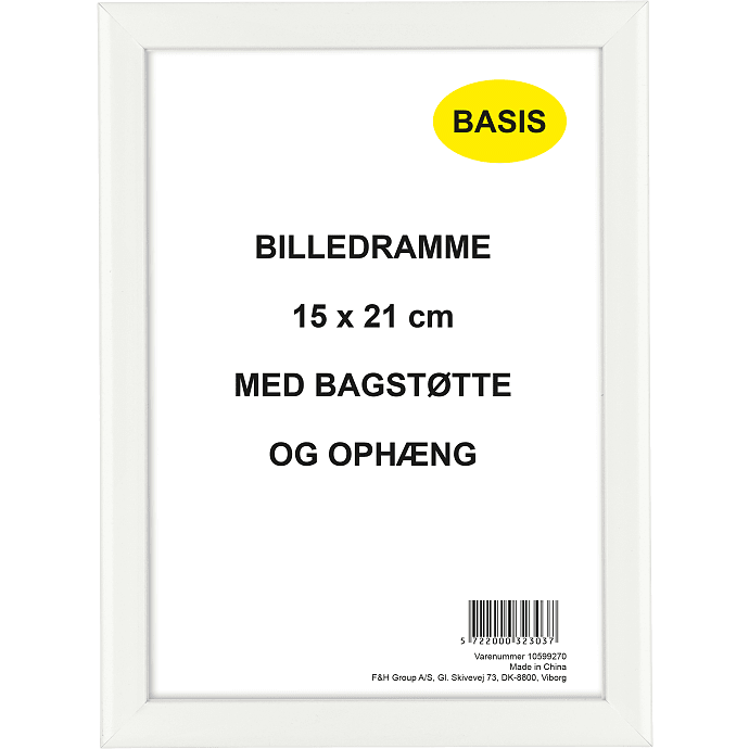 Ramme i hvid - 15x21 cm