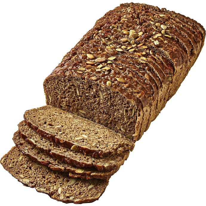 Skiveskåret græskarrugbrød