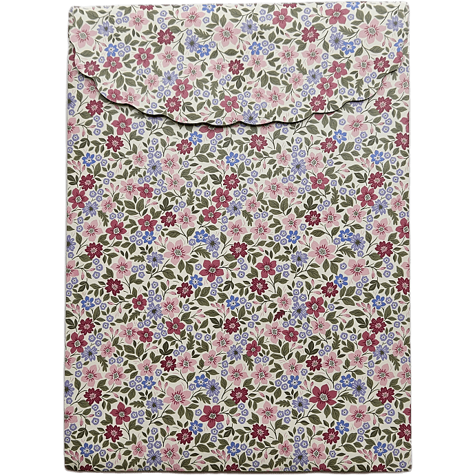 Gavepose med velcro 19x26 cm - blomster