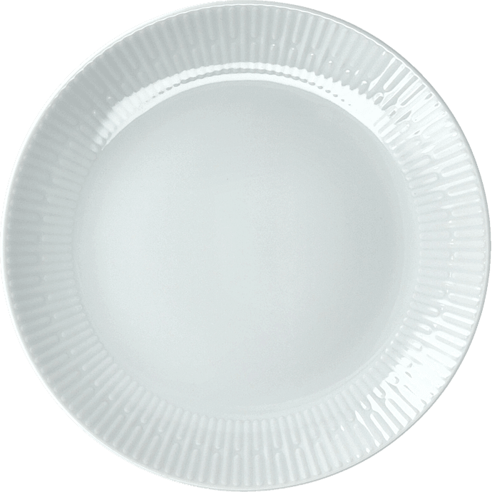 Relief frokosttallerken - hvid (Ø: 22 cm)