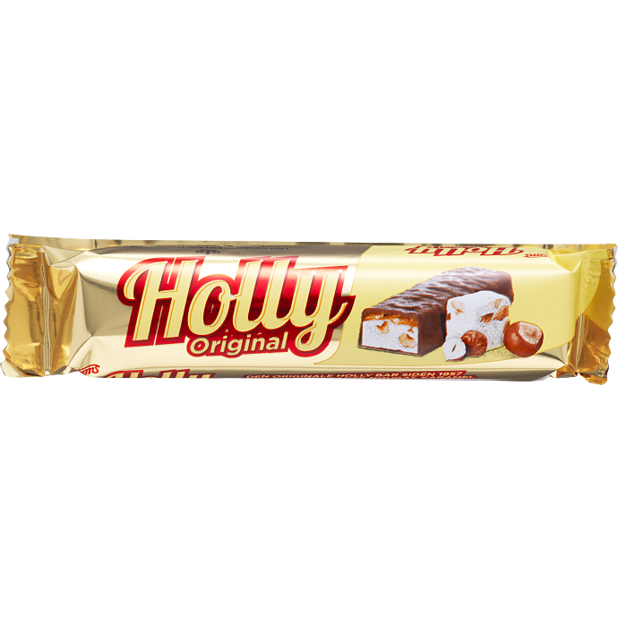 Mælkechokoladebar m. fransk nougat, karamel og hasselnødder