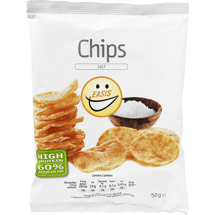 Chips m. salt fedtreduceret