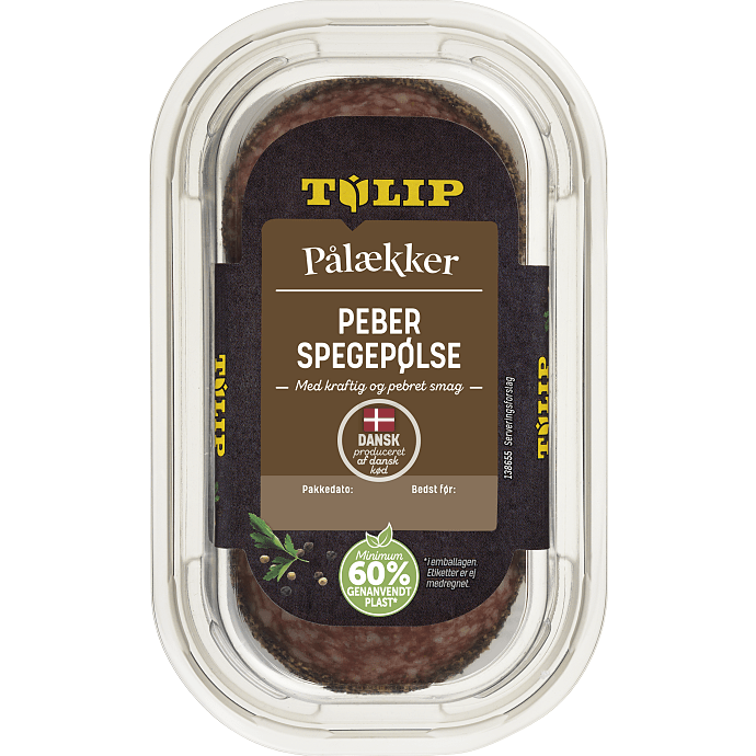 Spegepølse i skiver m. peber