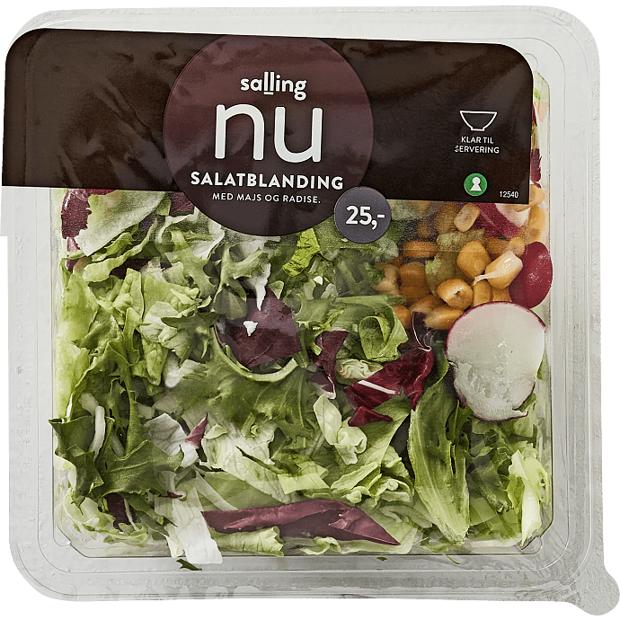 Snittet salatblanding m. majs og radise