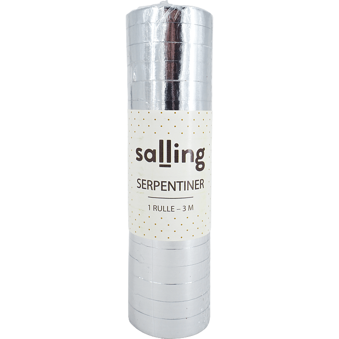 Salling serpentiner L: 3 meter - Sølv
