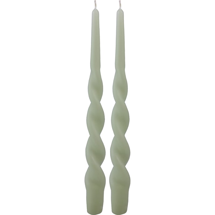Windsor snoede stagelys 28 cm 2-pak - støvgrøn