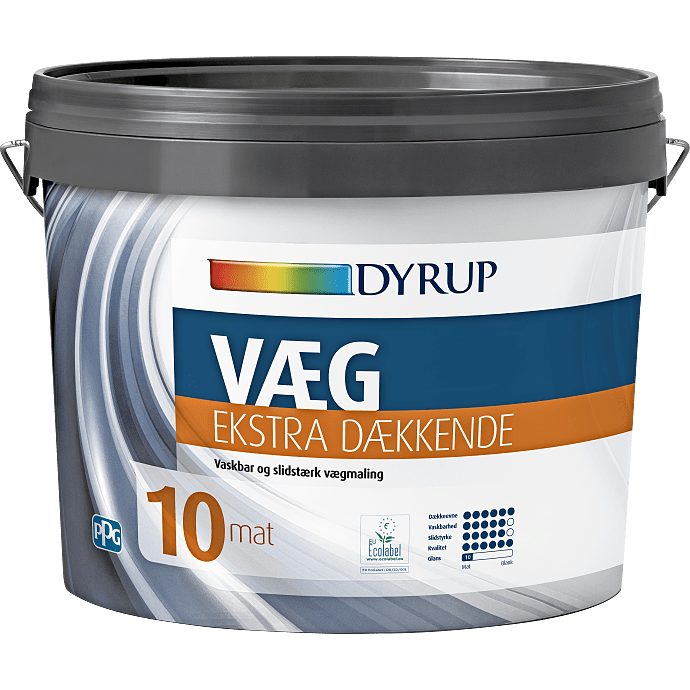 Dyrup vægmaling Ekstra dækkende 4,5 liter - hvid