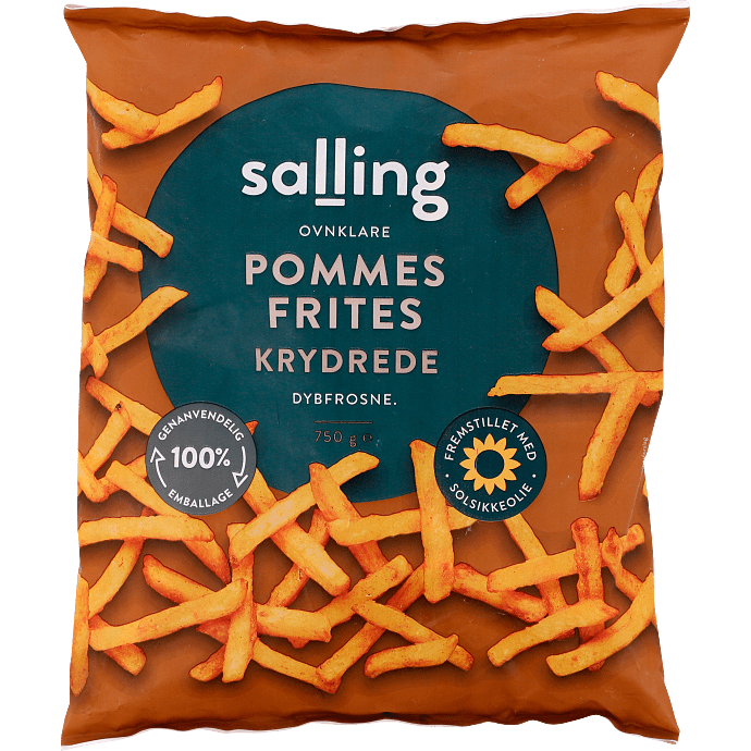 Pommes frites m. krydderi