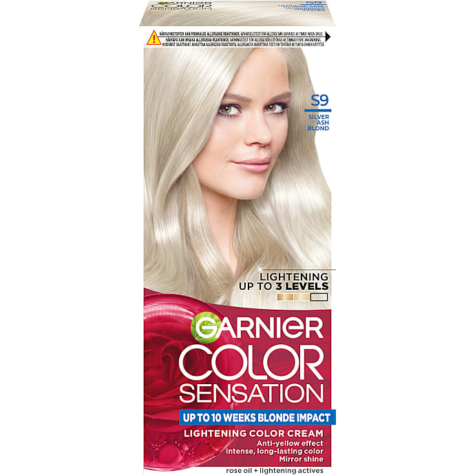 Lightening permanent hårfarve S9 Silver Ash Blond m. roseolie