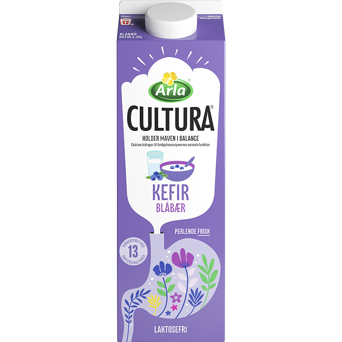 Kefir m. blåbær 2,3% fedt laktosefri