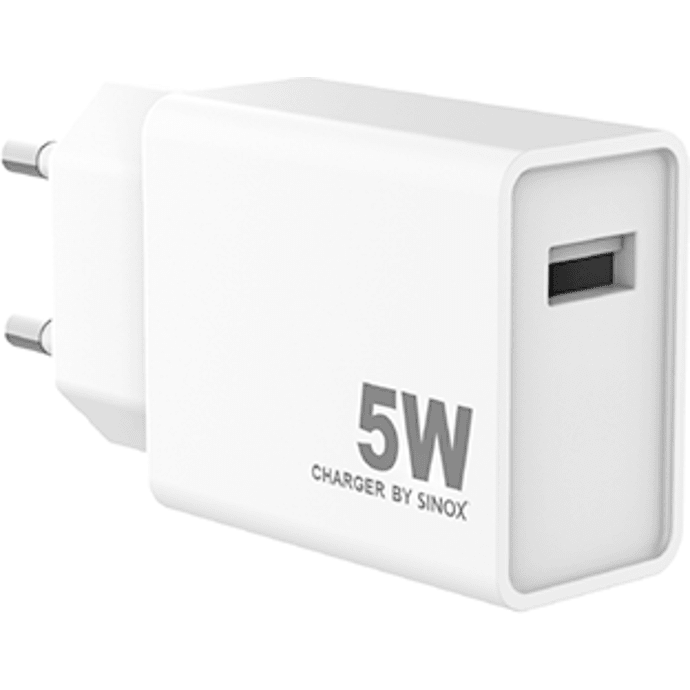 Sinox 230V USB-A oplader 5W - hvid