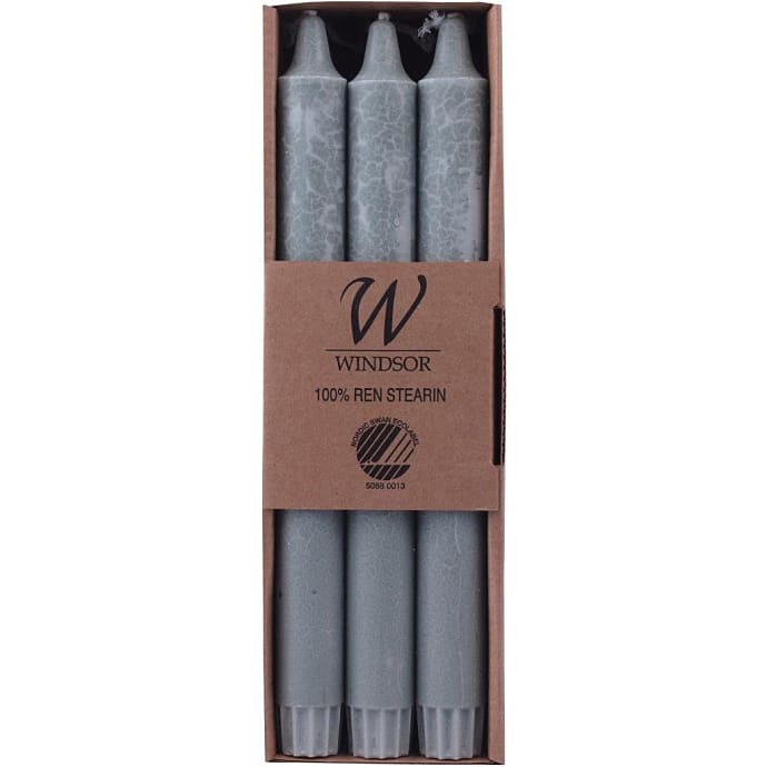 Windsor kronelys ren stearin 2,3x24 cm 6-pak - grøn