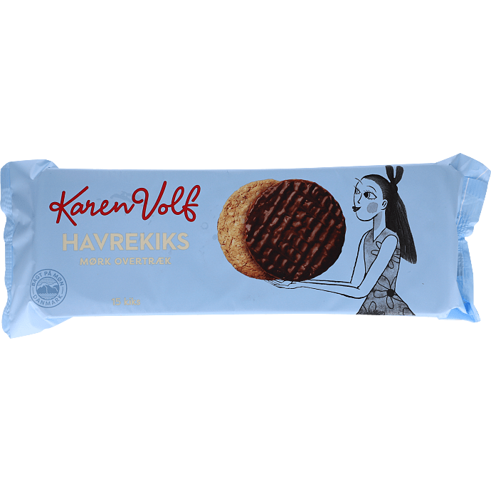 Havrekiks m. mørk chokoovertræk