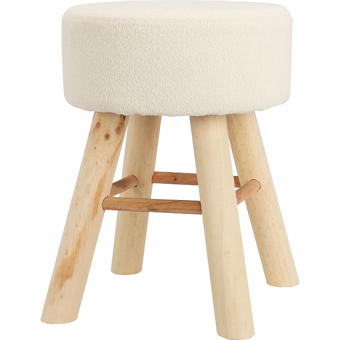 Taburet med træben - beige