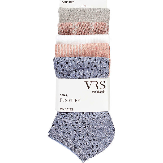 VRS dame 5-pak strømper str. onesize - multifarvet
