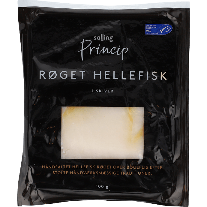Røget hellefisk i skiver