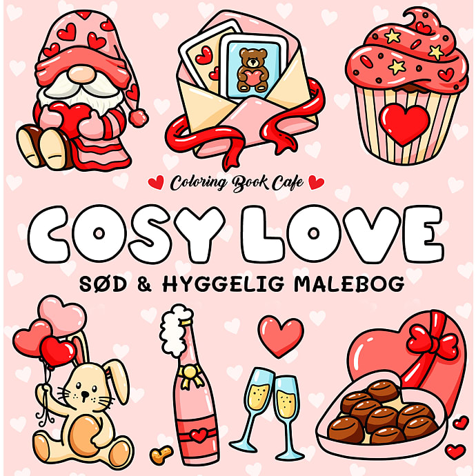 Cozy Love malebog - Coloring Book Cafe