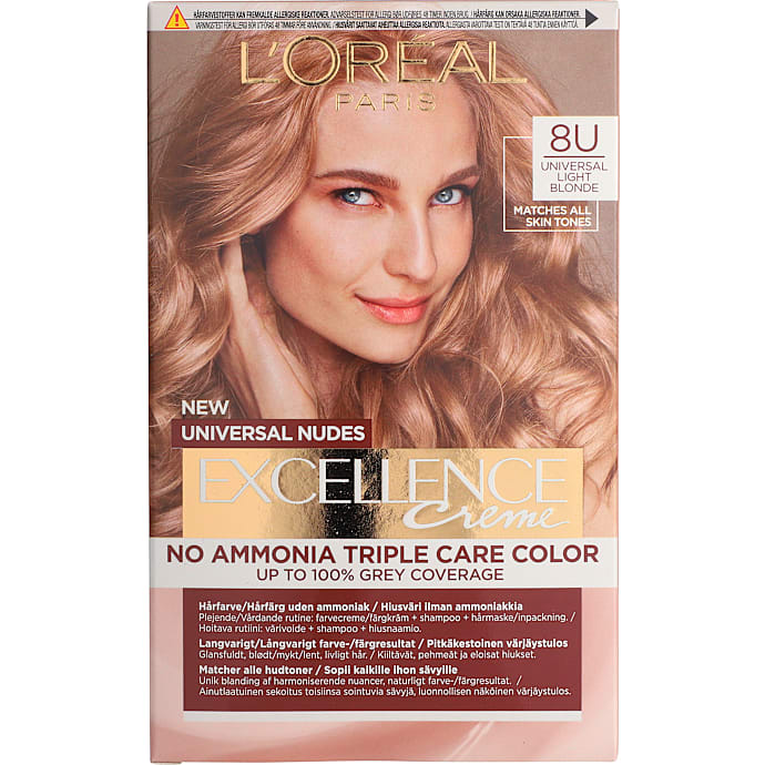 Universal Nudes permanent hårfarve 8U Light Blonde u. ammoniak