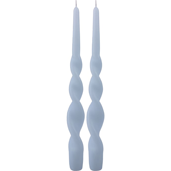 Windsor snoede stagelys 28 cm 2-pak - lyseblå