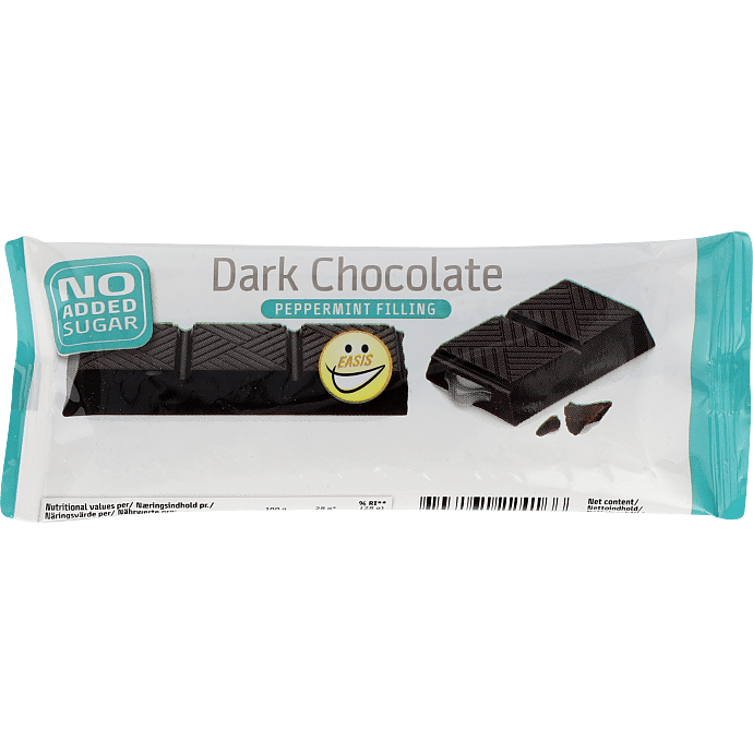 Chokoladebar m. pebermynte u. tilsat sukker
