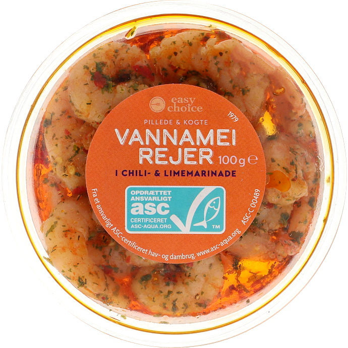 Vannamei rejer kogte m. chili og lime