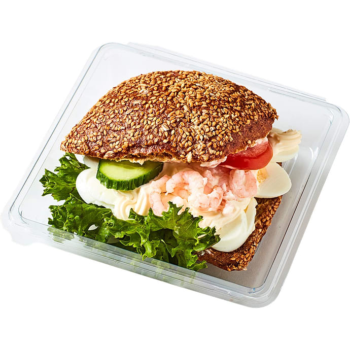 Sandwich m. æg og rejer