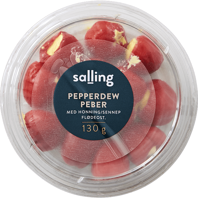 Fyldte røde peberfrugter m. honning, sennep og mango flødeost