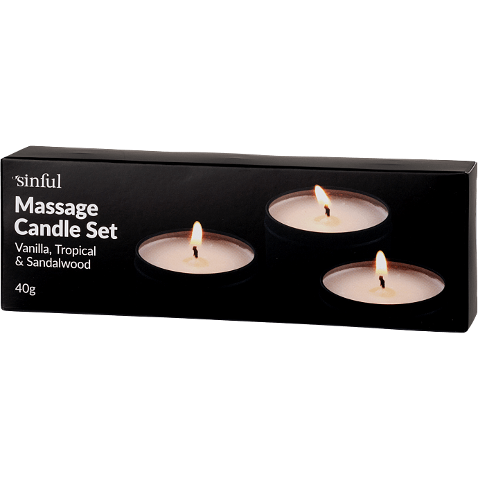 Sinful massagelys sæt 3 x 40 g