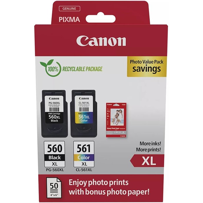 Canon PG-560/CL-561 XL blækpatroner - sort/farve