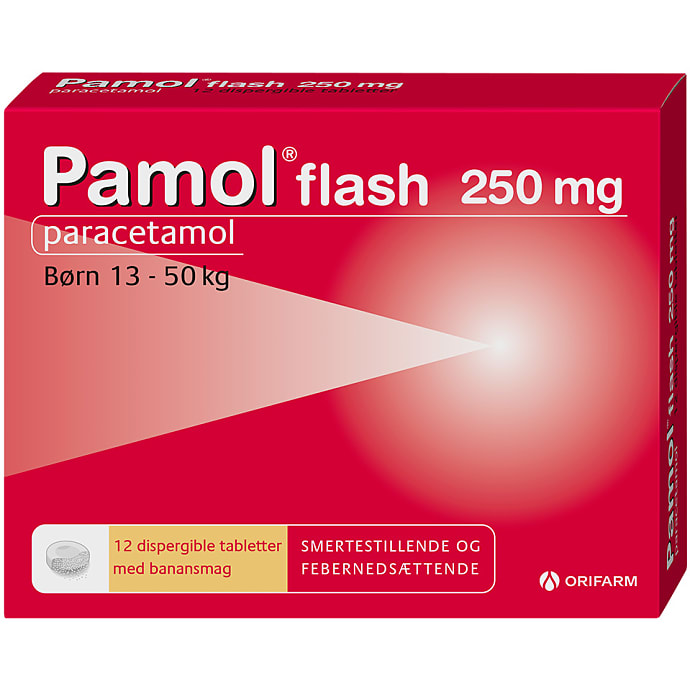 Smertestillende tabletter børn 13-50 kg 250 mg