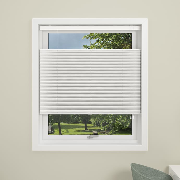 DEBEL Touch Split Plisségardin 90 x 210 cm - hvid