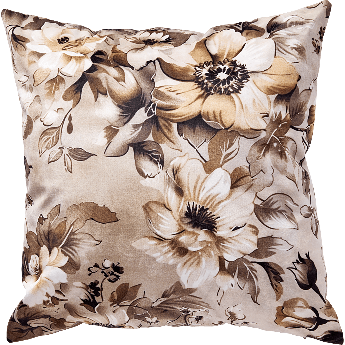 Salling pyntepude - beige blomster velour