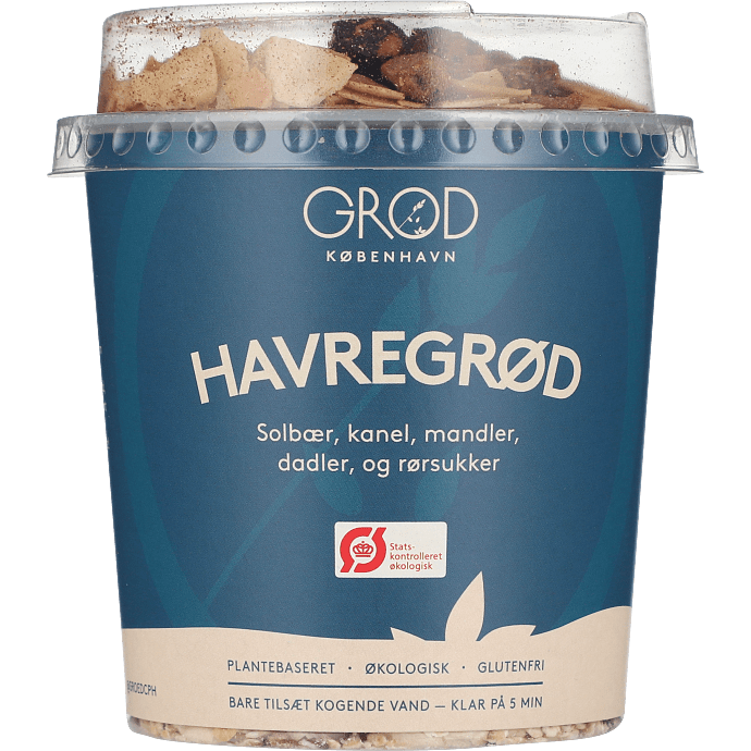 Instant grød m. mandler, rørsukker, dadler og kanel glutenfri øko