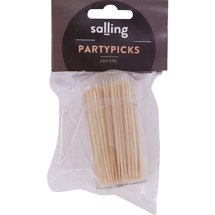 Salling partypicks 200-pak - træ