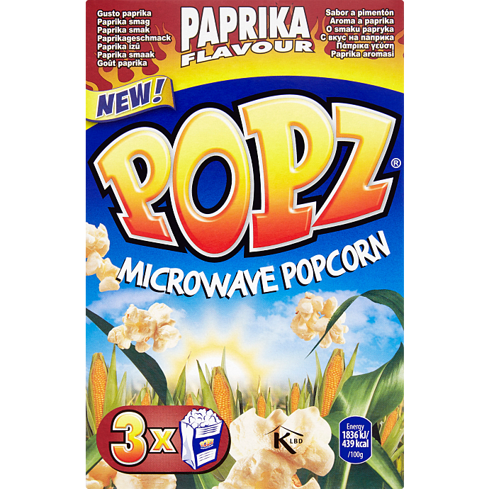Popcorn m. paprika til microbølgeovn