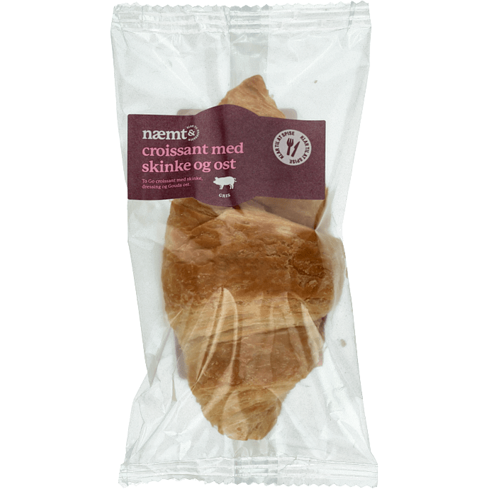 Croissant m. skinke og ost