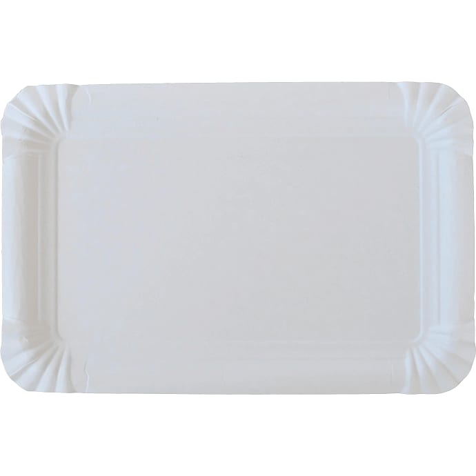 Budget paptallerkener 13x20 cm 40-pak - hvid