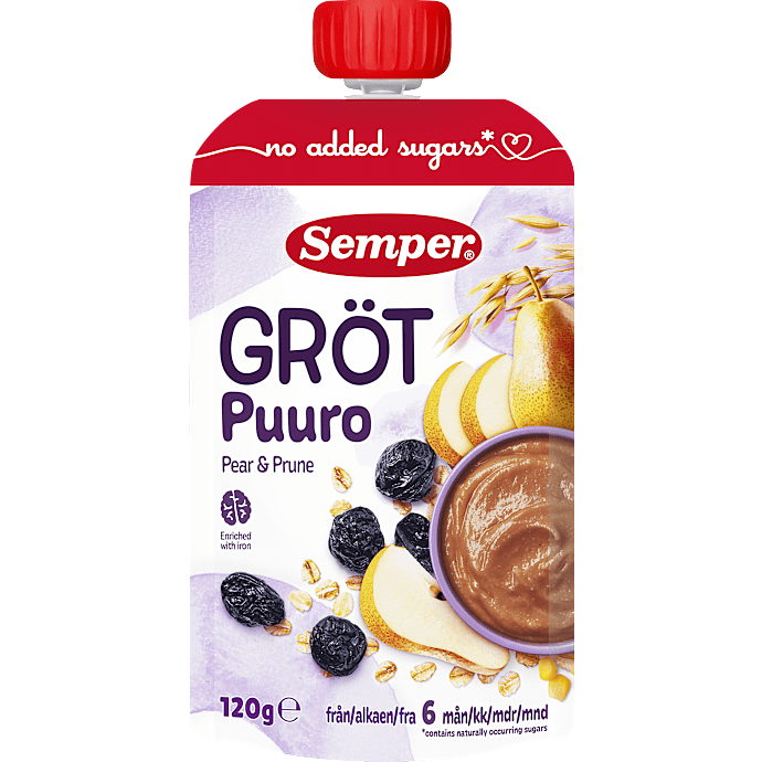Grødsmoothie m. pære og sveske fra 6 mdr.