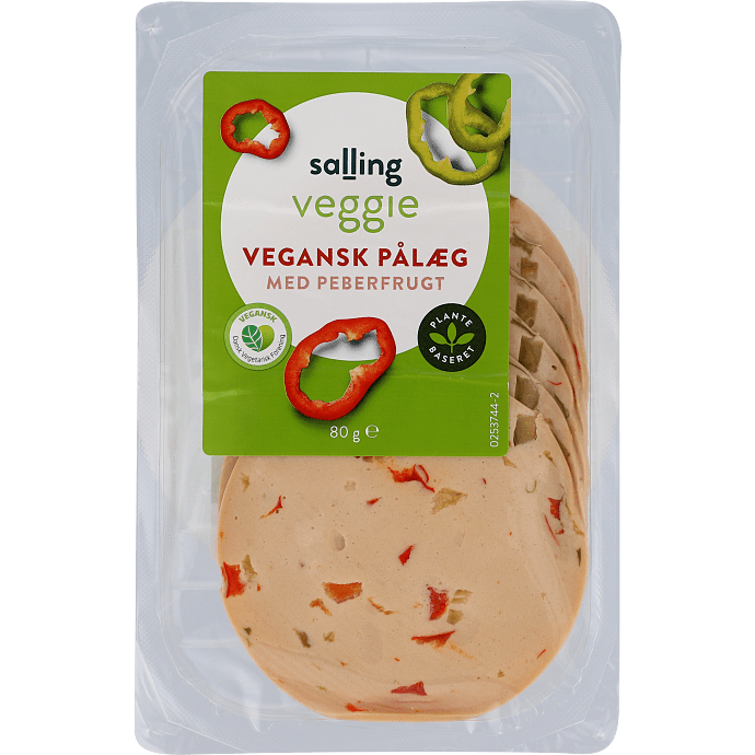 Vegansk pålæg i skiver m. peberfrugt