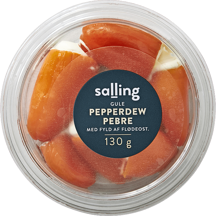 Fyldte gule peberfrugter m. flødeost
