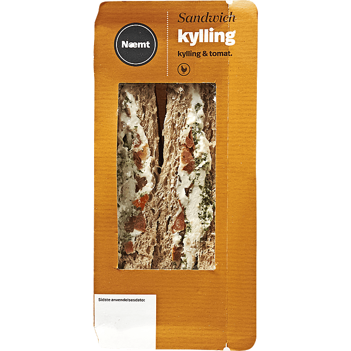 Sandwich m. kylling og tomat