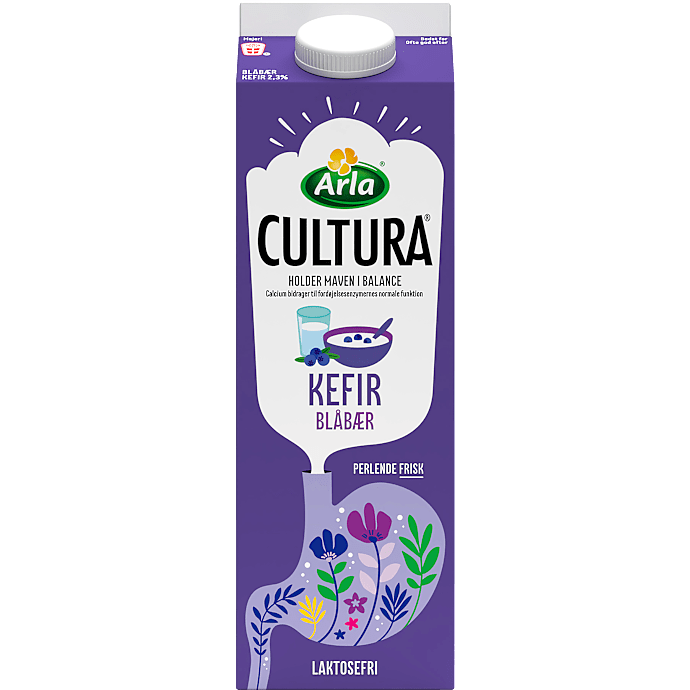 Kefir m. blåbær 2,3% fedt laktosefri