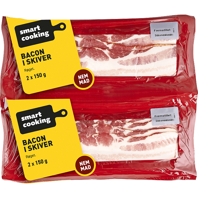 Smart cooking bacon i skiver 2x150g