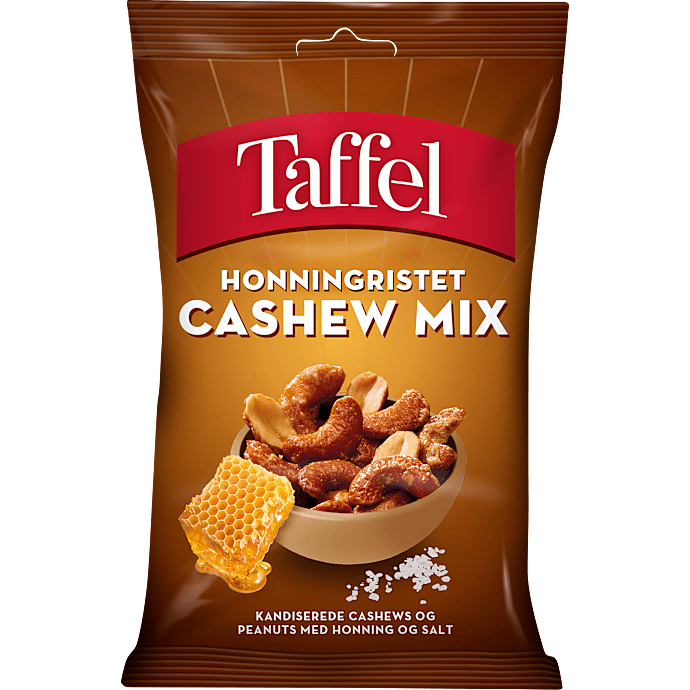 Honningristede cashewnødder og ristede peanuts