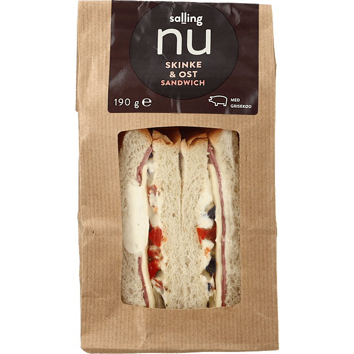 Sandwich m. skine og ost