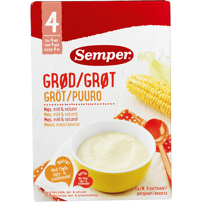 Majsgrød fra 4 mdr.