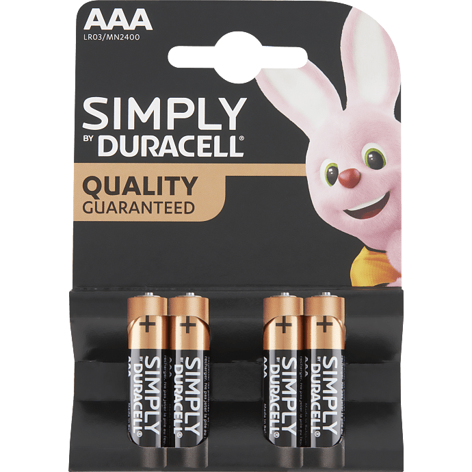 Duracell simply AAA batterier 4-pak