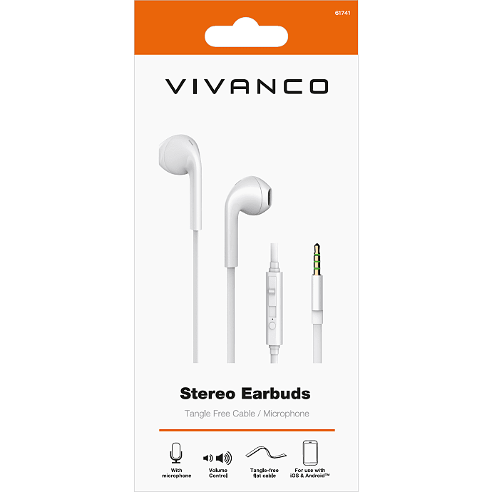 Vivanco Headset In Ear Eggshape Design - hvid